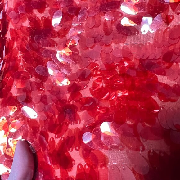 Zara Red Sequin Mini Dress Sparkle Slip Party Cocktail New Years Blogger Fave M - Picture 12 of 16